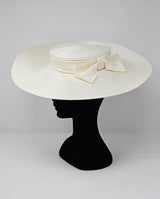 Ivory Wide Brim Braid Boater Fascinator