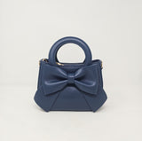 Navy Bow Mini Clutch Bag