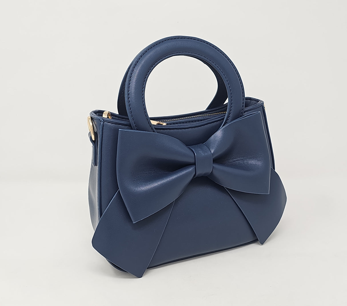 Navy Bow Mini Clutch Bag