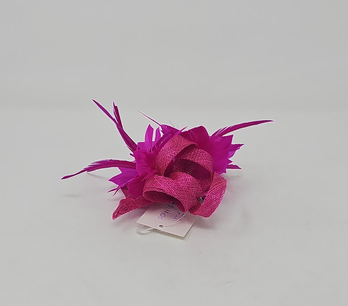 Fuchsia Pink Feather Slide Hair Clip