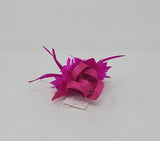 Fuchsia Pink Feather Slide Hair Clip