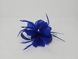 Cobalt Blue Feather Looped Slide Hair Clip