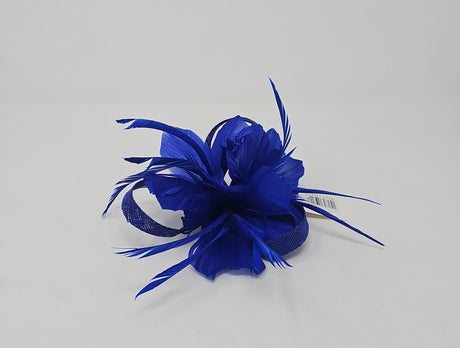 Cobalt Blue Feather Looped Slide Hair Clip