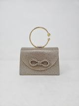 Gold Bow Crystal Mini Handbag