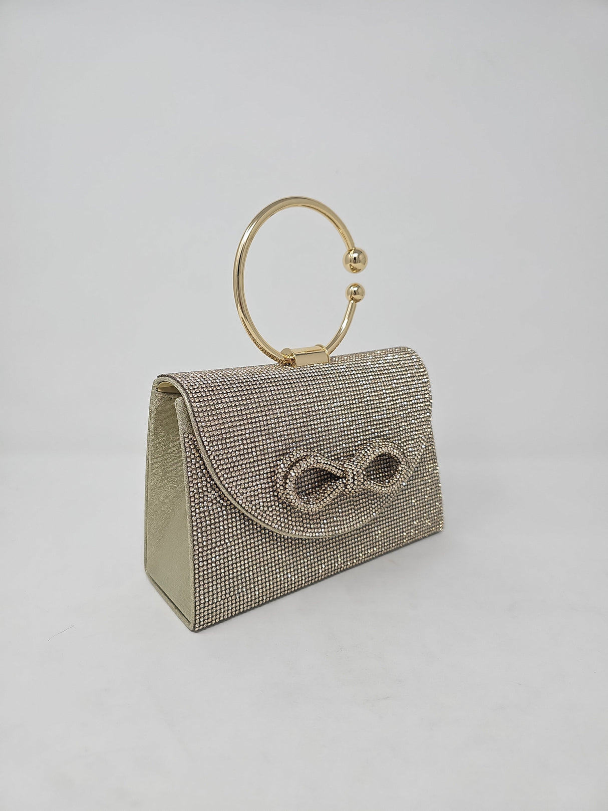 Gold Bow Crystal Mini Handbag
