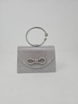 Silver Bow Crystal Mini Handbag