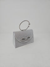 Silver Bow Crystal Mini Handbag