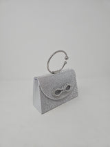 Silver Bow Crystal Mini Handbag