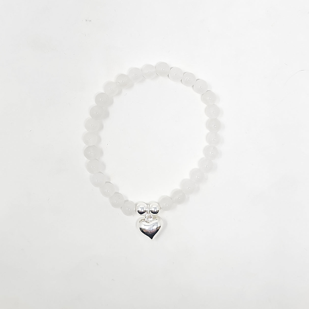 Zelly White Quartz Beaded Charm Bracelet