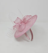 Metallic Blush Rose Disc Hairband Fascinator