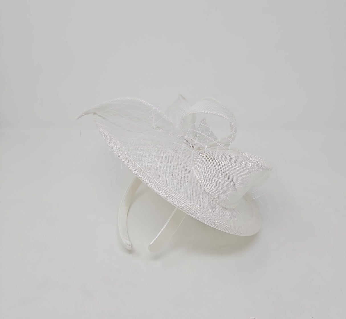 White Disc Hairband Fascinator