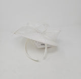 White Disc Hairband Fascinator