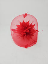 Tulip Red Organza Halo Fascinator