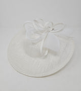 White Looped Bow Round Disc Fascinator