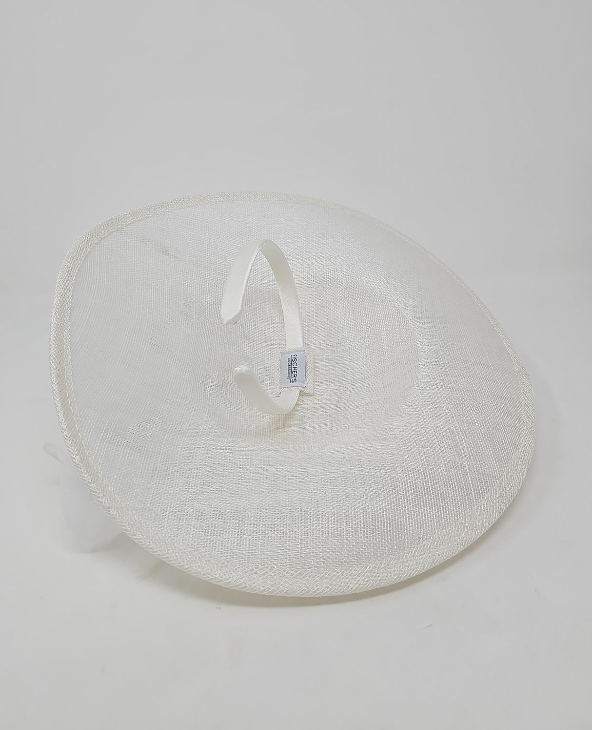 White Looped Bow Round Disc Fascinator