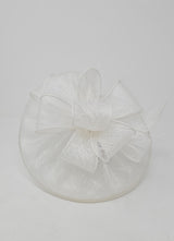 White Looped Round Disc Fascinator