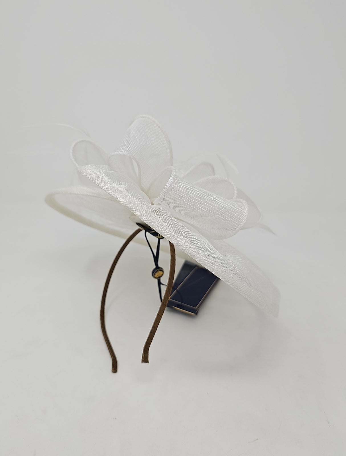 White Looped Round Disc Fascinator