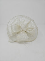 Ivory Silver Looped Round Disc Fascinator