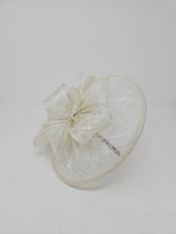 Ivory Silver Looped Round Disc Fascinator