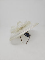 Ivory Silver Looped Round Disc Fascinator