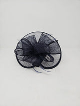 Navy Looped Round Disc Fascinator