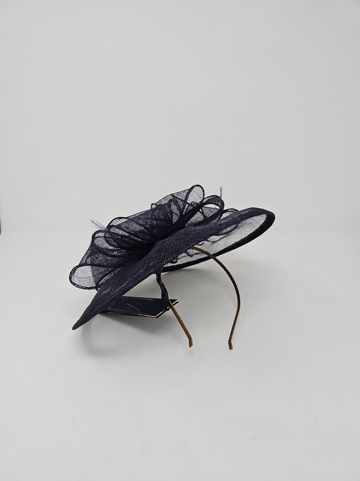 Navy Looped Round Disc Fascinator