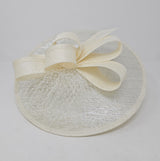 Metallic Ivory Looped Feather Hatinator