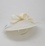 Metallic Ivory Looped Feather Hatinator
