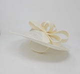 Metallic Ivory Looped Feather Hatinator