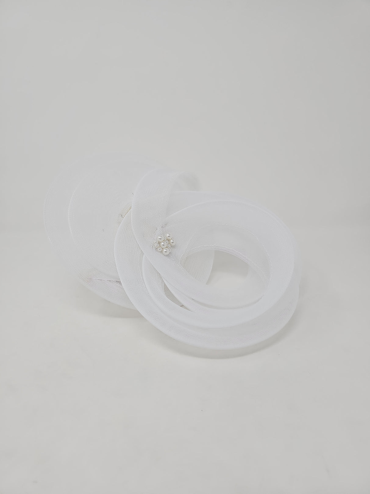 Perched White Layered Hairband Fascinator