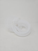 Perched White Layered Hairband Fascinator