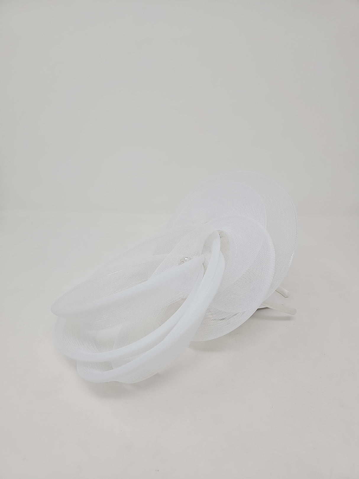 Perched White Layered Hairband Fascinator