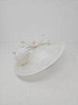 White Oval Disc Hairband Fascinator