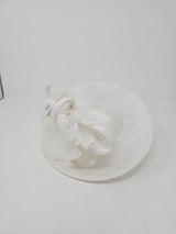 White Oval Disc Hairband Fascinator