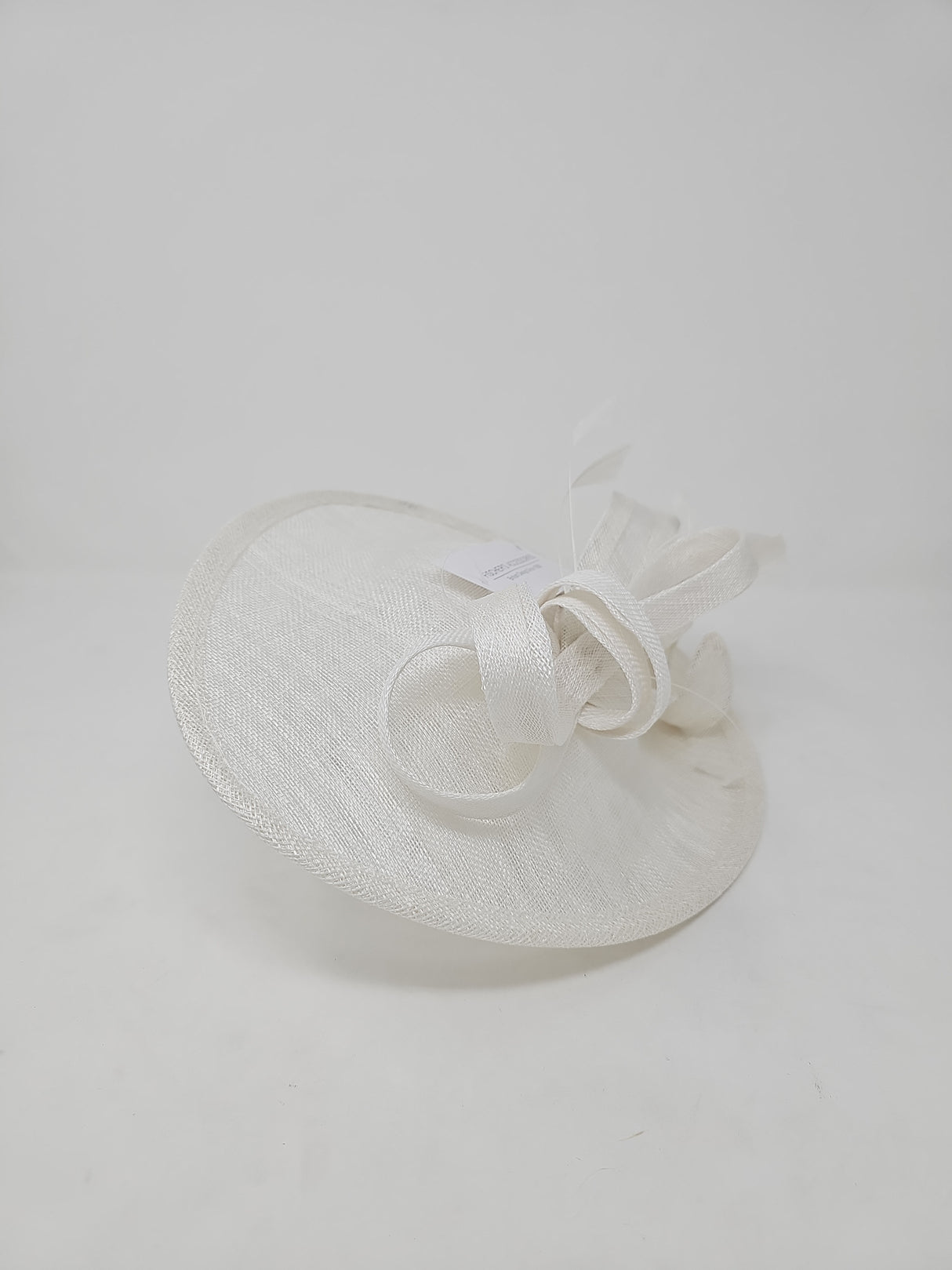 White Oval Disc Hairband Fascinator