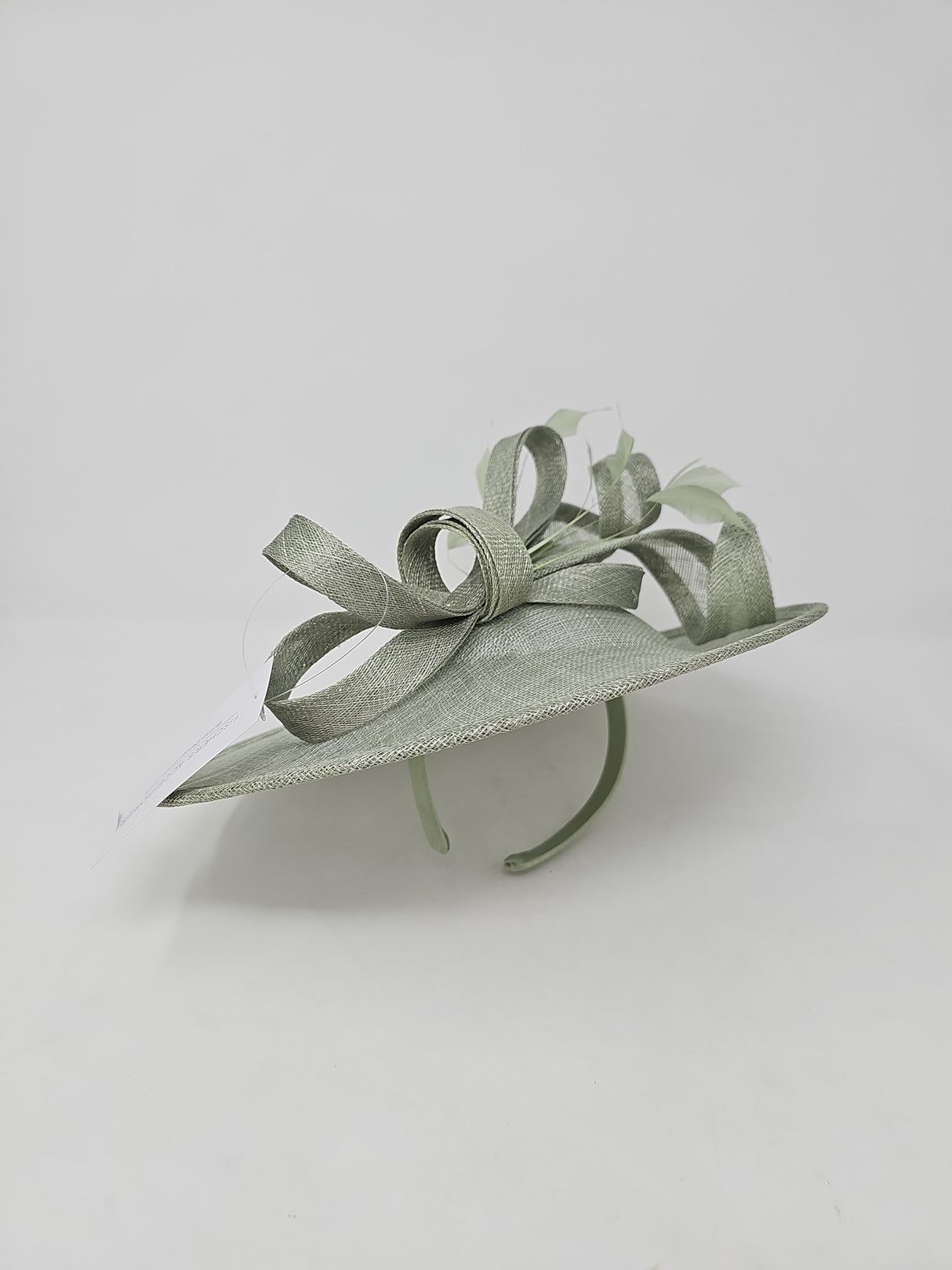 Metallic Sage Oval Disc Hairband Fascinator