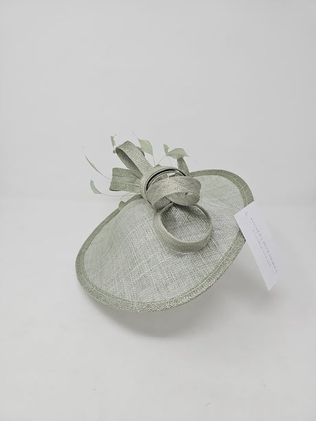 Metallic Sage Oval Disc Hairband Fascinator