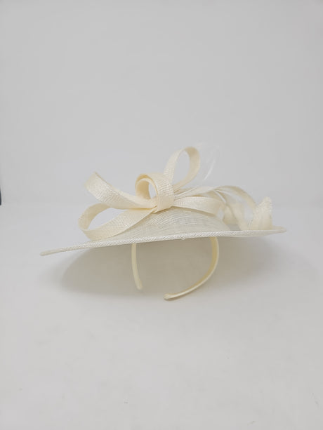 Metallic Ivory Oval Disc Hairband Fascinator