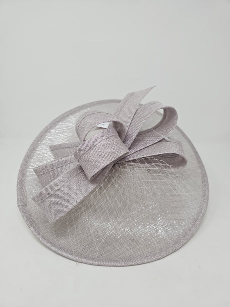 Metallic Pearl Silver Looped Feather Hatinator