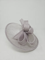 Metallic Pearl Silver Looped Feather Hatinator