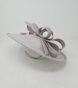 Metallic Pearl Silver Looped Feather Hatinator