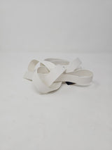 White Bridal Leatherette Bow Hairband Fascinator