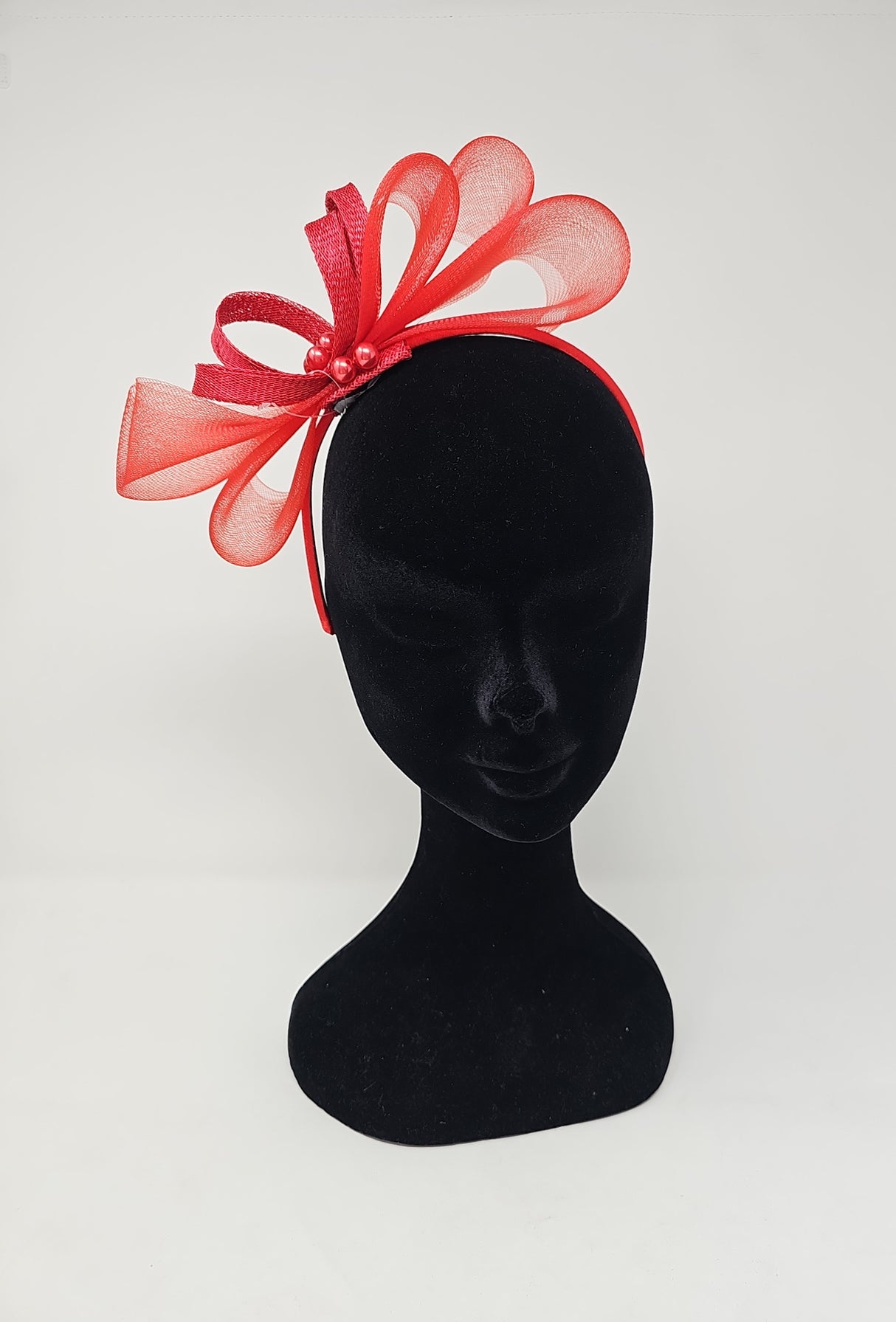 Tulip Red Bow Loop Hairband Fascinator