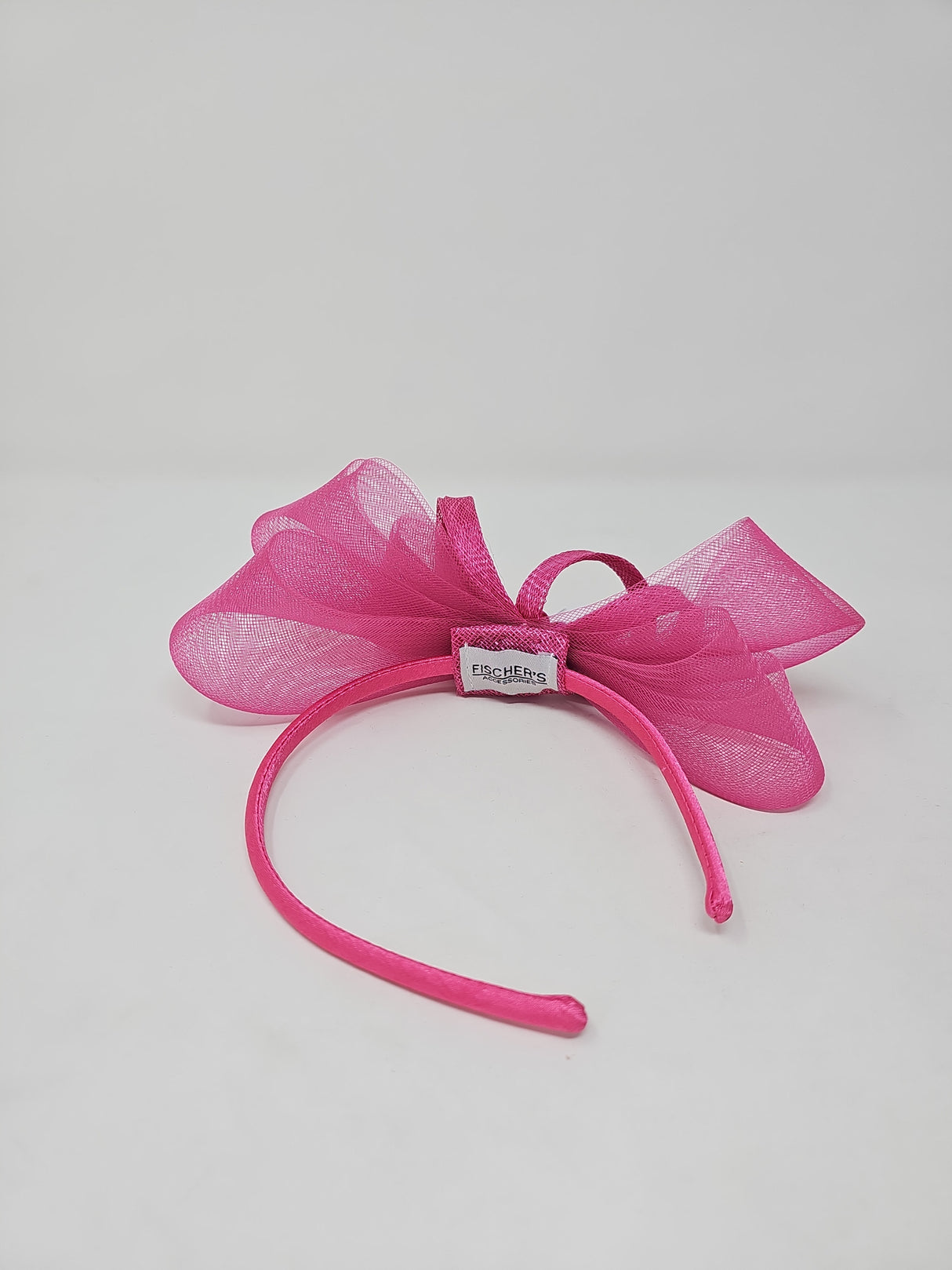 Lipstick Pink Bead Bow Loop Hairband Fascinator