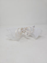 White Bead Bow Loop Hairband Fascinator