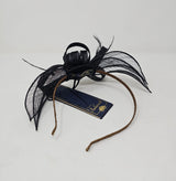 Black Looped Feather Hairband Fascinator