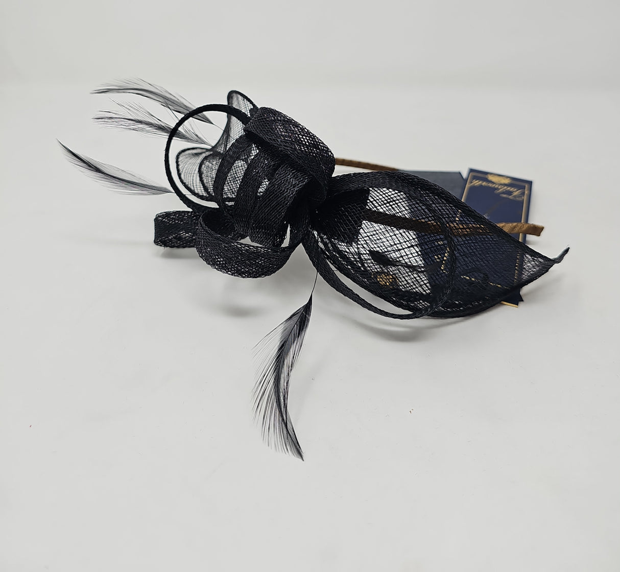 Black Looped Feather Hairband Fascinator