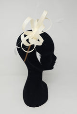 Ivory Looped Feather Hairband Fascinator