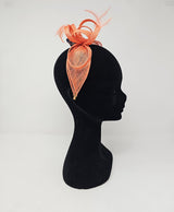 Papaya Looped Feather Hairband Fascinator