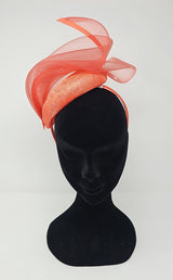 Orange Net Hairband Fascinator